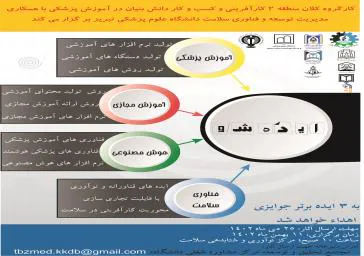 رویداد ایده شو در کسب و کار دانش بنیان آموزش پزشکی
